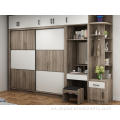 Muebles de armario modular de puerta corredera blanca 2 abierta